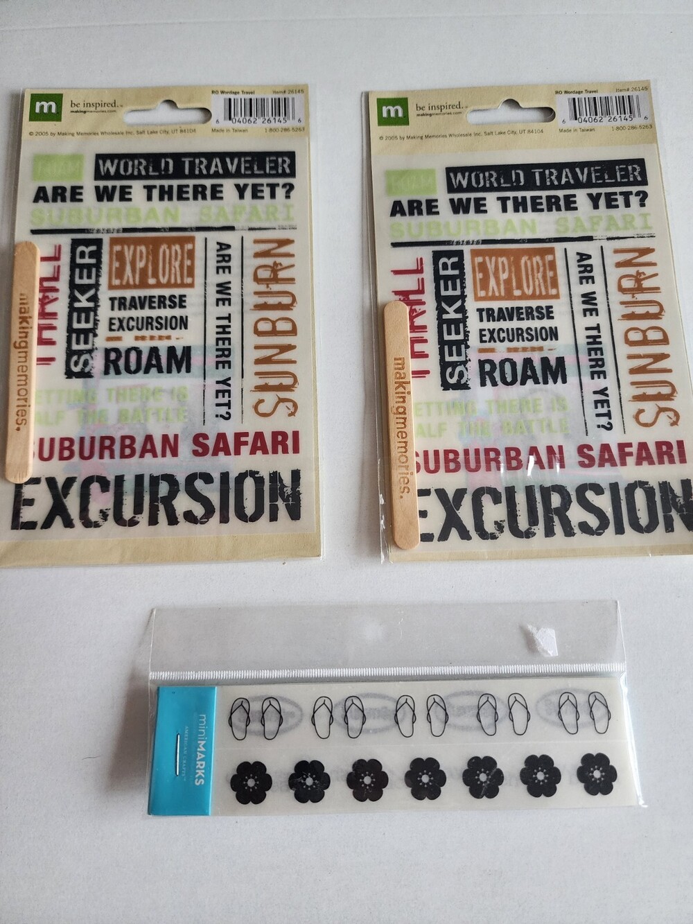 MM Rub-Ons Transfer LOT - Vacation Words Road Trip Explore RETIRED NEW 27